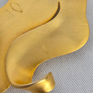 Vintage JJ Gold Tone Woman Profile Brooch Figural Face Pin