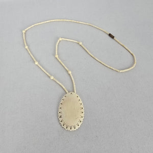 Cream Carved Pendant Beaded Necklace