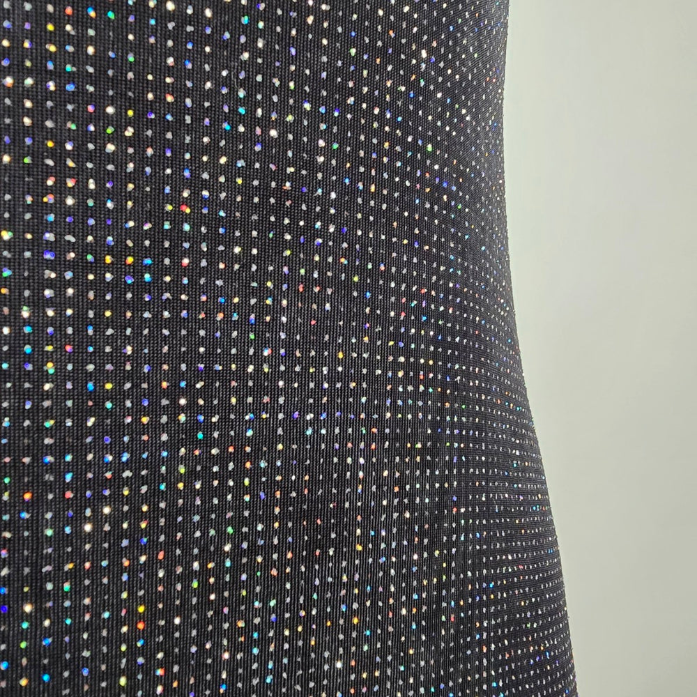 Vintage Ronni Nicole by Ouida Black Silver Sparkle Maxi Dress