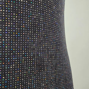 Vintage Ronni Nicole by Ouida Black Silver Sparkle Maxi Dress