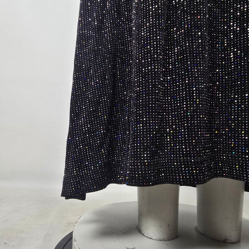 Vintage Ronni Nicole by Ouida Black Silver Sparkle Maxi Dress