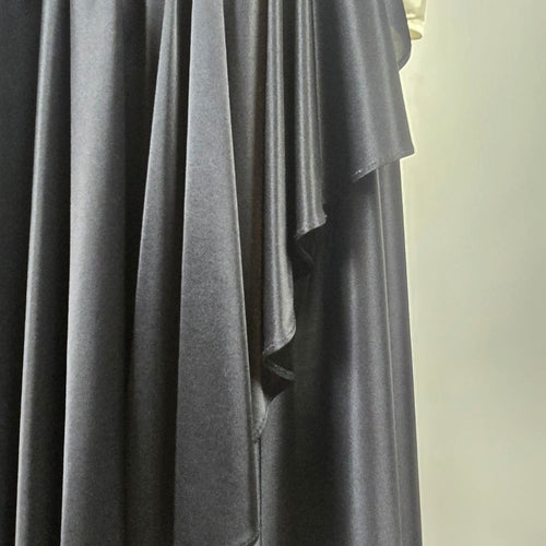 Vintage Lori Ann Black Ivory Draped Cocktail Dress Size 11/12