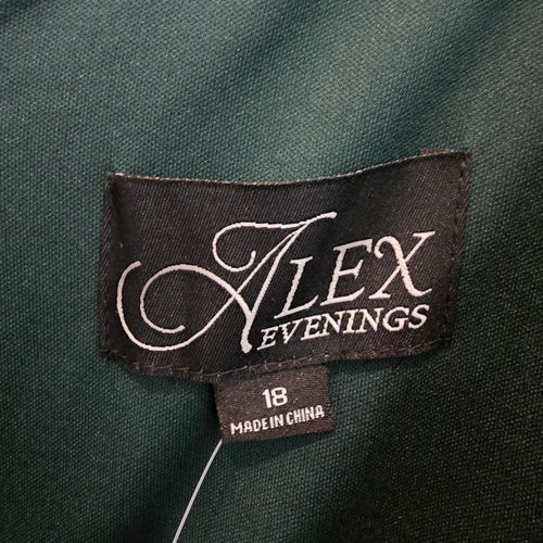 Alex Evenings Emerald Velvet Wrap Front Evening Gown Size 18