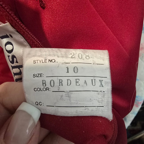 Joshua B Designs Red Strapless Satin Formal Gown Size 10
