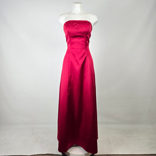 Joshua B Designs Red Strapless Satin Formal Gown Size 10