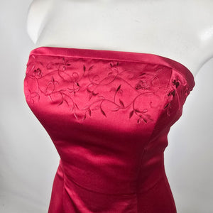 Joshua B Designs Red Strapless Satin Formal Gown Size 10