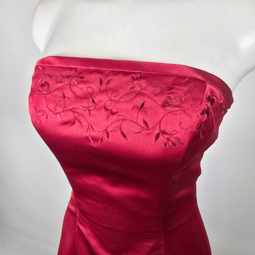 Joshua B Designs Red Strapless Satin Formal Gown Size 10