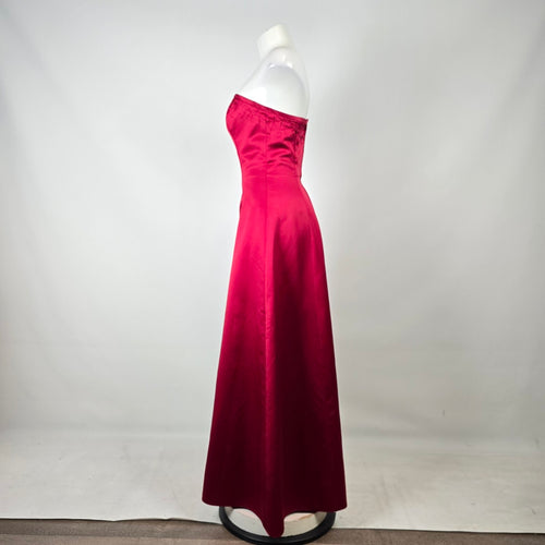 Joshua B Designs Red Strapless Satin Formal Gown Size 10