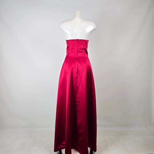 Joshua B Designs Red Strapless Satin Formal Gown Size 10