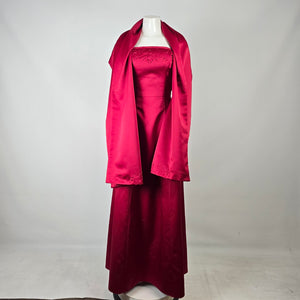 Joshua B Designs Red Strapless Satin Formal Gown Size 10
