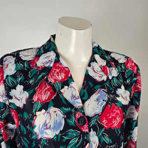 Camillia Vintage Floral Pleated Shirt Dress Size 10