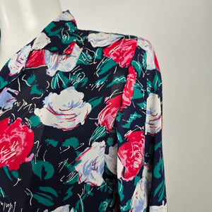Camillia Vintage Floral Pleated Shirt Dress Size 10