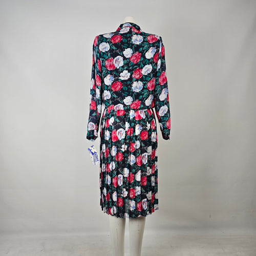 Camillia Vintage Floral Pleated Shirt Dress Size 10