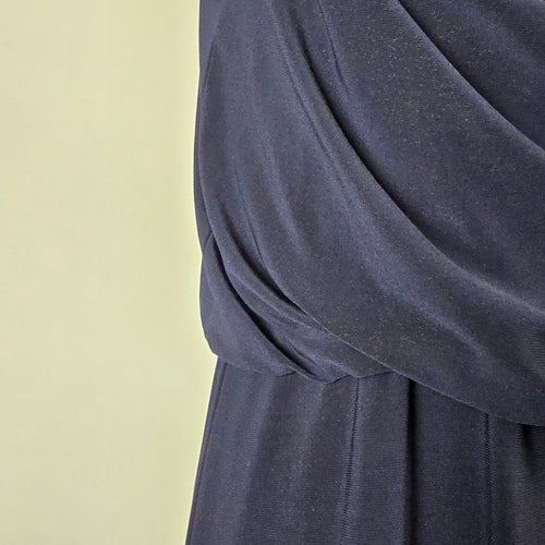 JS Boutique Navy Blue Sequin Cowl Neck Maxi Dress Size 14