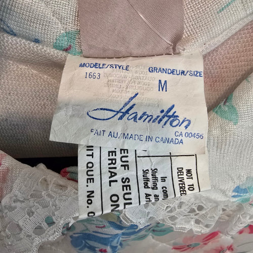 Vintage Sears The Fashion Place Quilted Floral Housecoat Robe Size 14/16