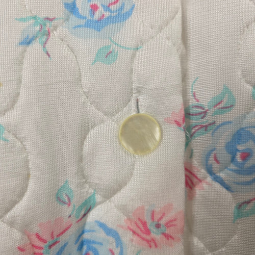 Vintage Sears The Fashion Place Quilted Floral Housecoat Robe Size 14/16