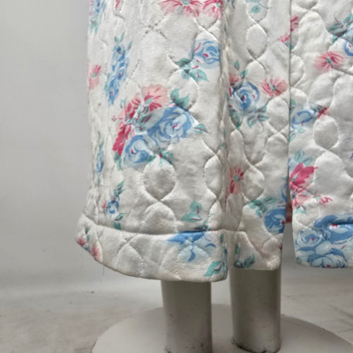 Vintage Sears The Fashion Place Quilted Floral Housecoat Robe Size 14/16