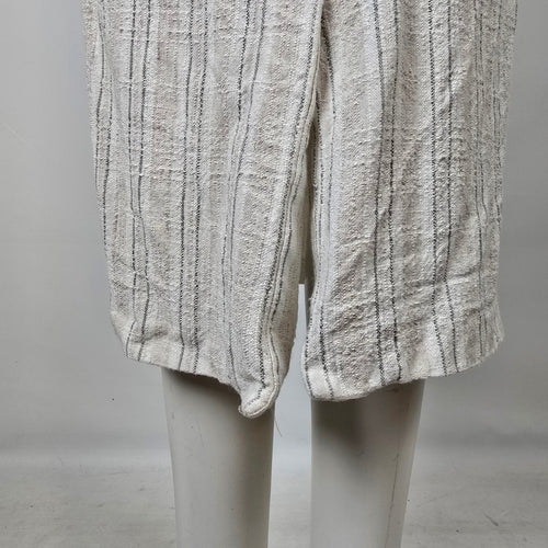Vintage Bijaun Cream Striped Button Front Vest Dress Size 15
