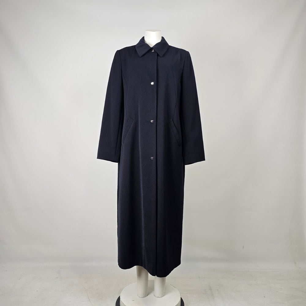 Vintage Navy Wool Blend Long Coat by Apropos Adorable Junior Size 13/14