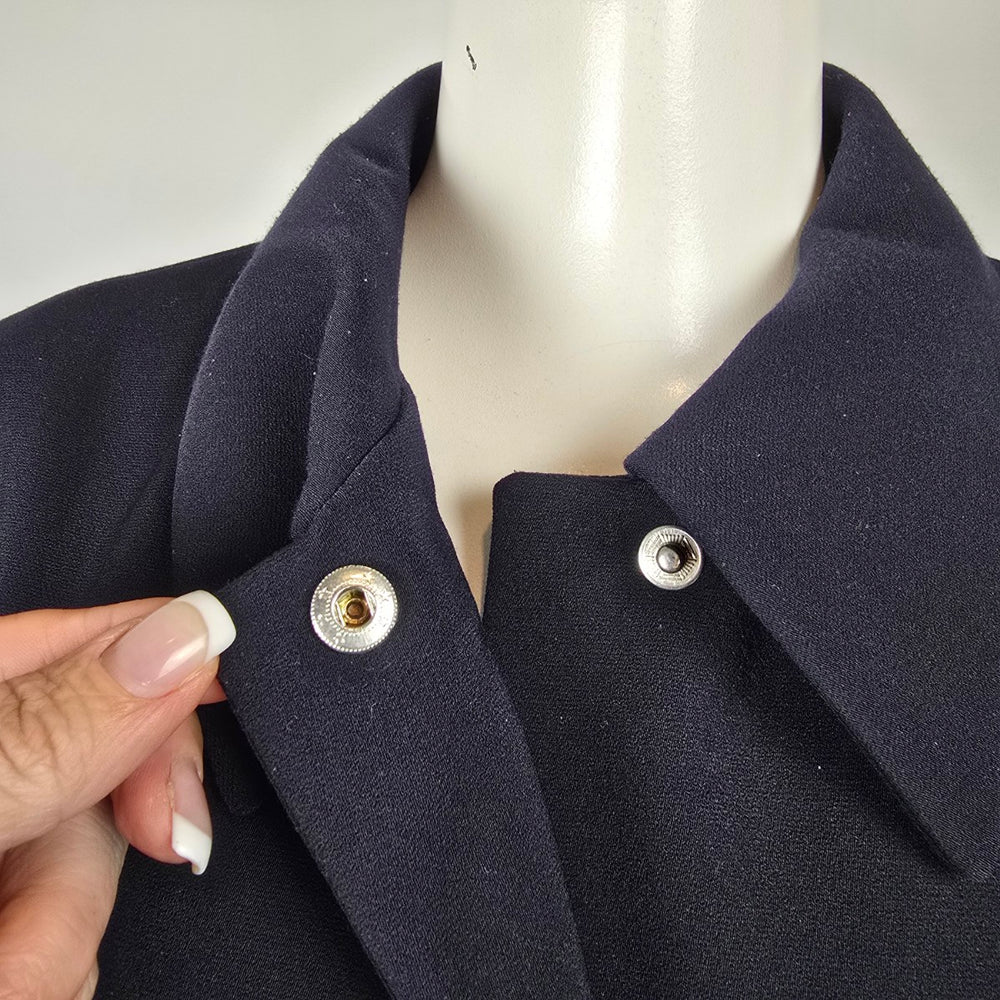 Vintage Navy Wool Blend Long Coat by Apropos Adorable Junior Size 13/14