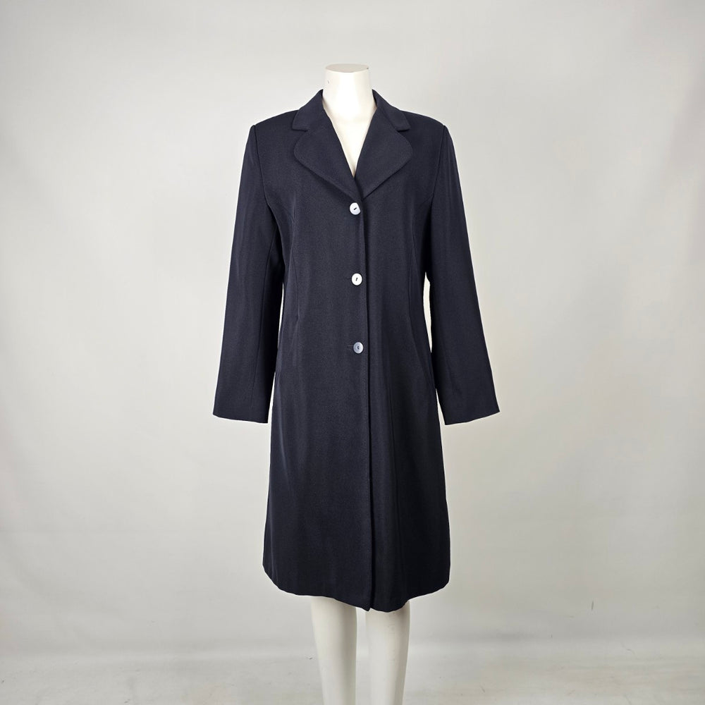Vintage D’Allaird Navy Wool Blend Dress Coat Size M/L