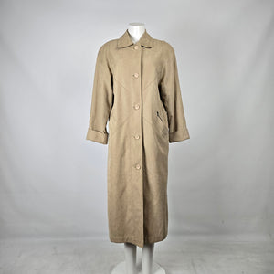 Vintage Fen-Nelli Tan Suede Look Long Coat Size 5/6