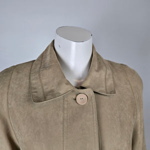 Vintage Fen-Nelli Tan Suede Look Long Coat Size 5/6