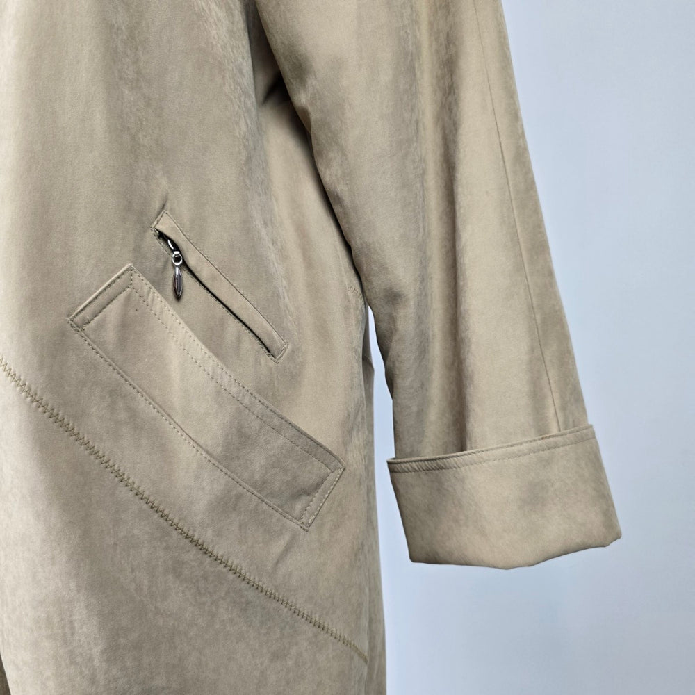 Vintage Fen-Nelli Tan Suede Look Long Coat Size 5/6