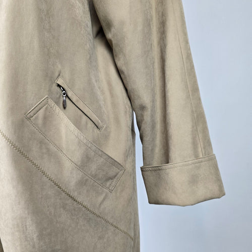 Vintage Fen-Nelli Tan Suede Look Long Coat Size 5/6