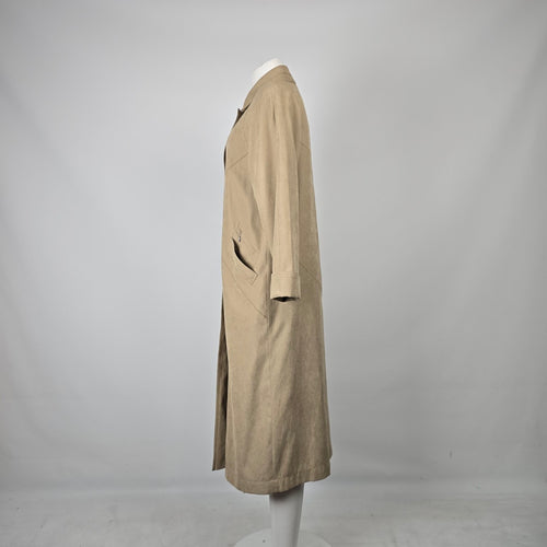 Vintage Fen-Nelli Tan Suede Look Long Coat Size 5/6
