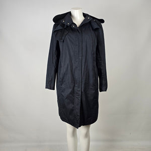 Helmut Lang Black Hooded Lightweight Trench Coat Size XS/S