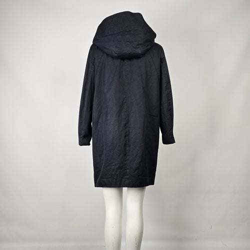 Helmut Lang Black Hooded Lightweight Trench Coat Size XS/S