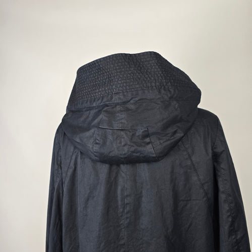 Helmut Lang Black Hooded Lightweight Trench Coat Size XS/S