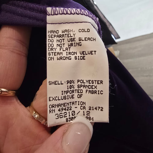 Vintage Purple Velvet Beaded Formal Maxi Dress Size 10/12