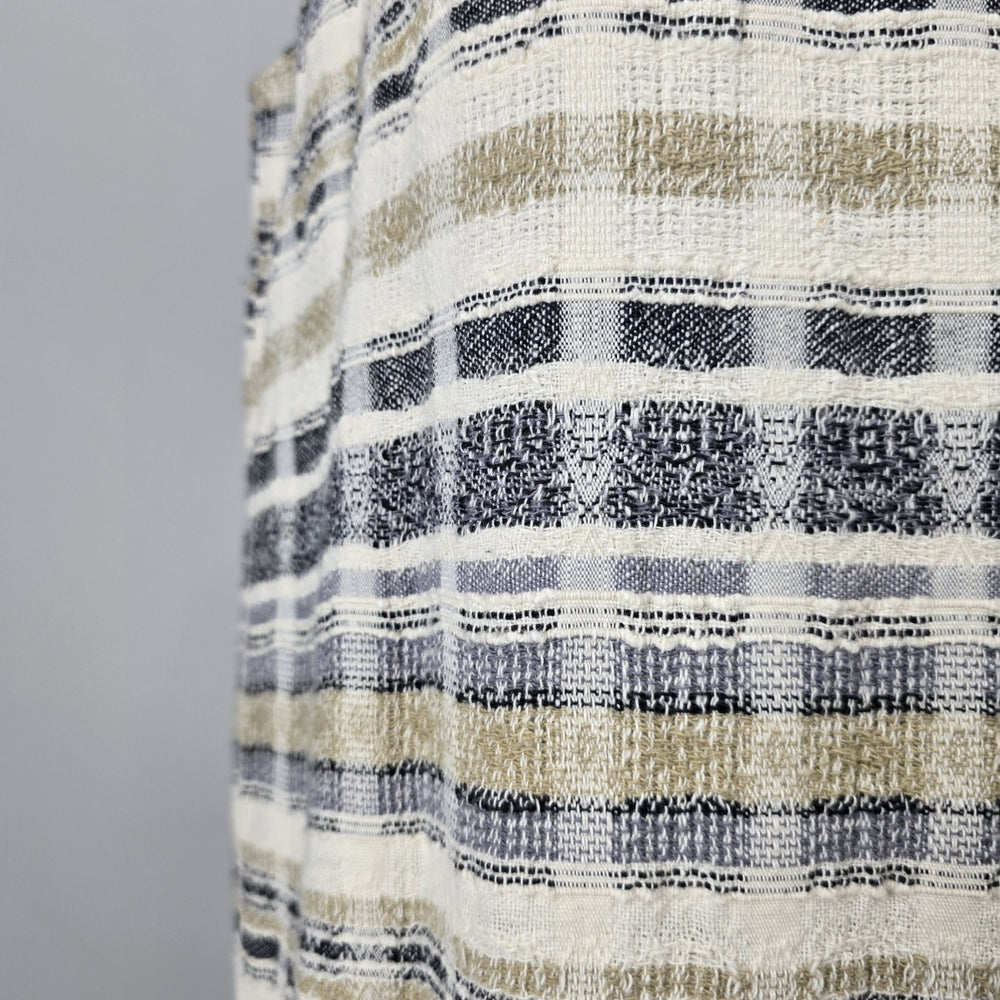 Vintage Cut Loose Plaid Linen Blend Sleeveless Midi Dress Size L