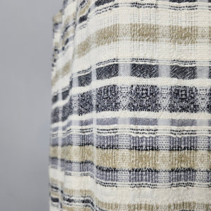Vintage Cut Loose Plaid Linen Blend Sleeveless Midi Dress Size L