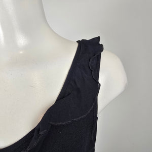 Planet Black Ruffle Tie Front Sleeveless Top Size 12
