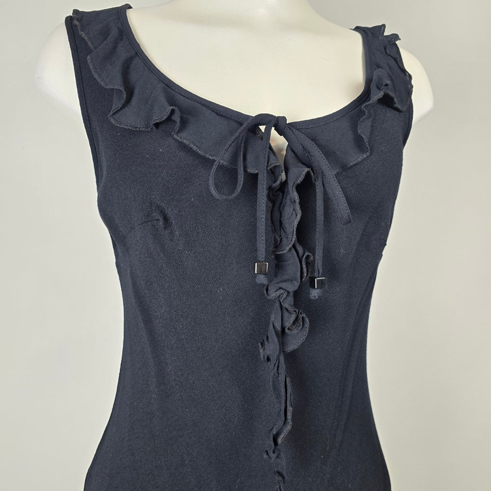 Planet Black Ruffle Tie Front Sleeveless Top Size 12