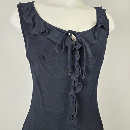 Planet Black Ruffle Tie Front Sleeveless Top Size 12