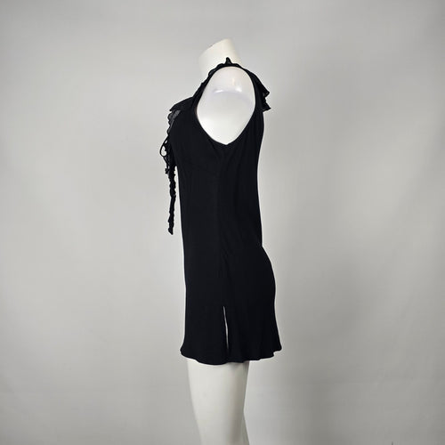 Planet Black Ruffle Tie Front Sleeveless Top Size 12