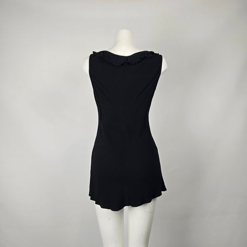 Planet Black Ruffle Tie Front Sleeveless Top Size 12