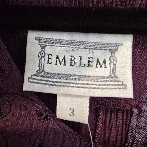 Emblem Purple Pleated Dress with Button Front Overlay Size 3