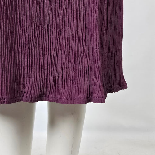 Emblem Purple Pleated Dress with Button Front Overlay Size 3