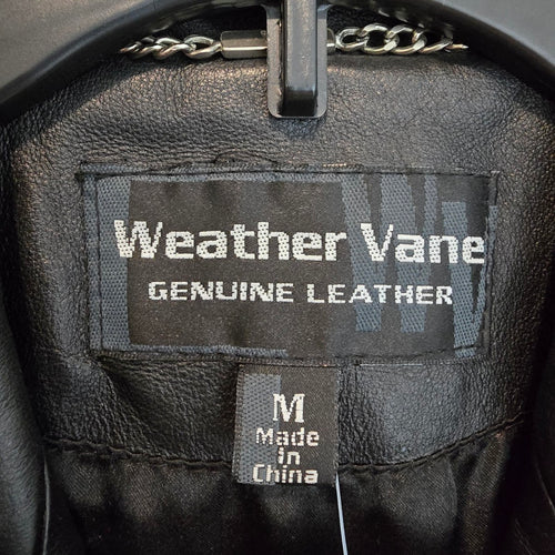 Vintage 90s Weather Vane Black Genuine Leather Blazer Jacket Size M