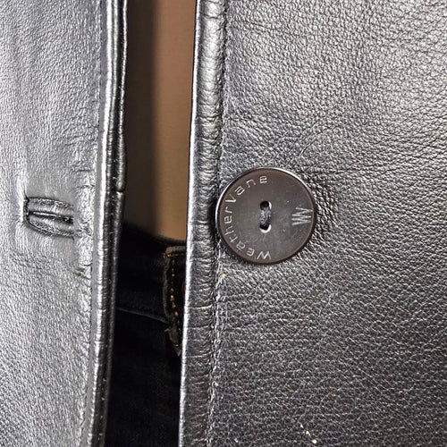 Vintage 90s Weather Vane Black Genuine Leather Blazer Jacket Size M