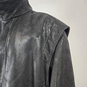 Vintage London Fog Maincoat Black Leather Jacket Size 12