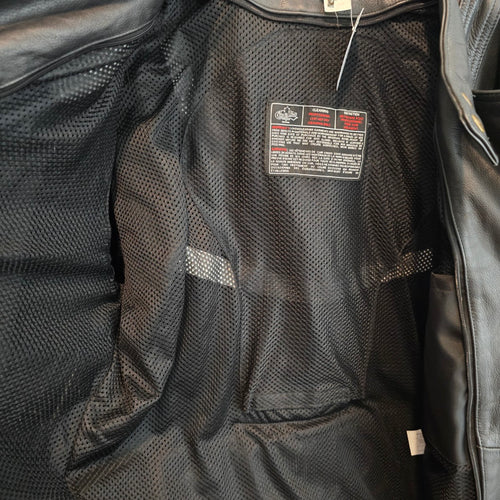 Choko Design Black Leather Motorcycle Jacket Size L