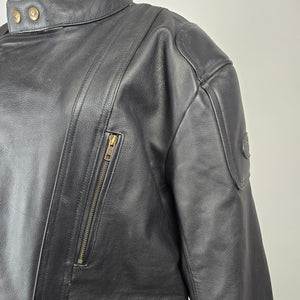Choko Design Black Leather Motorcycle Jacket Size L