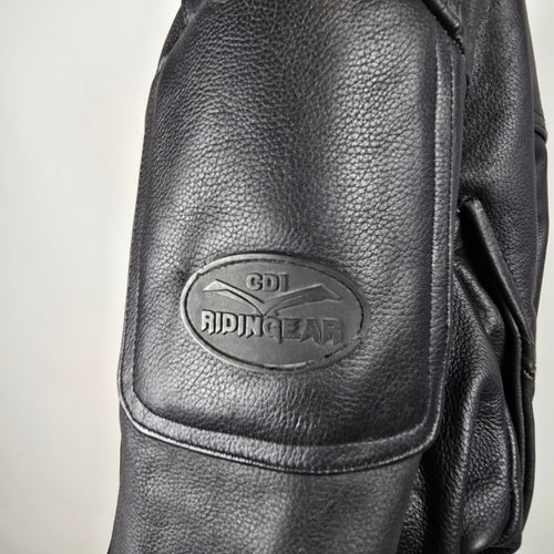 Choko Design Black Leather Motorcycle Jacket Size L