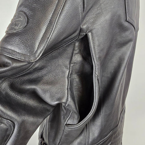 Choko Design Black Leather Motorcycle Jacket Size L